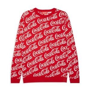 COCA COLA Bold Red Crewneck Sweater Size XL